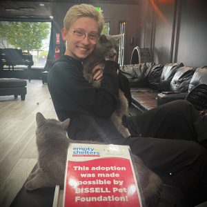 This lucky cat found a home during Bissel's Empty the Shelters Adoption Event!